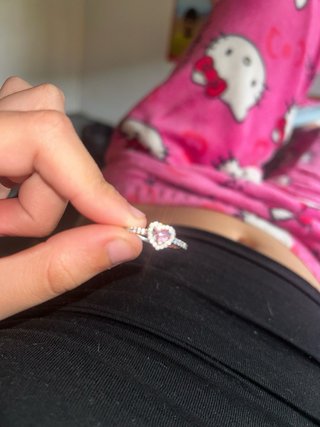 Anillo Pandora Corazón Rosa Plata