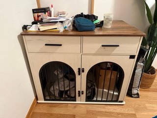 Mueble jaula perro 2en1 con cajones y enchufe URGE