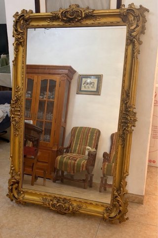 Espejo de pared dorado 160x90