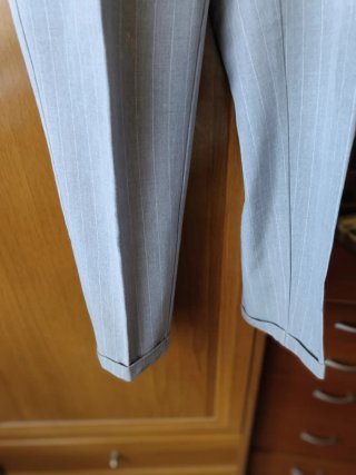 Pantalón gris rayas mujer talla M