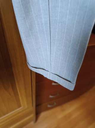 Pantalón gris rayas mujer talla M