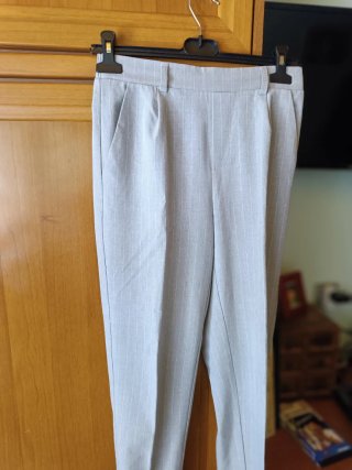 Pantalón gris rayas mujer talla M