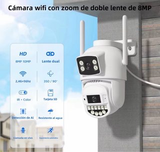 Cámara De Vigilancia Inteligente Dual View 8K