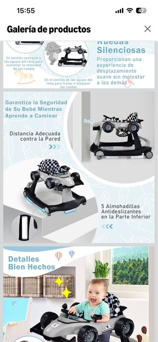 Andador para bebé sin apenas uso  costway 4 en 1