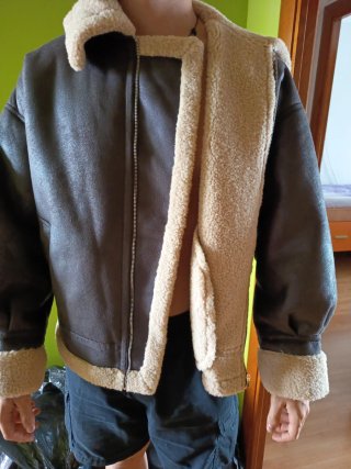 Chaqueta aviador hombre marrón y beige