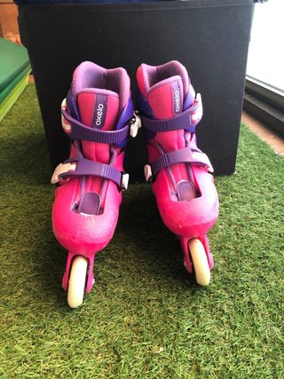 Patines infantiles rosas y morados