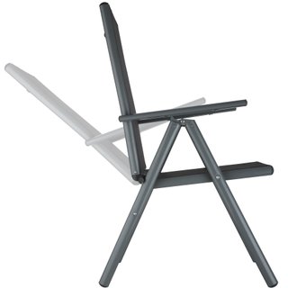 Conjunto mesa y sillas para 6 personas de aluminio y acero gris oscuro