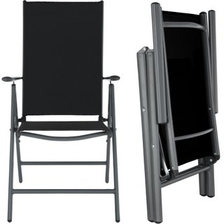 Conjunto mesa y sillas para 6 personas de aluminio y acero gris oscuro