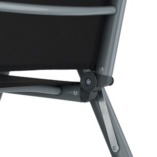 Conjunto mesa y sillas para 6 personas de aluminio y acero gris oscuro