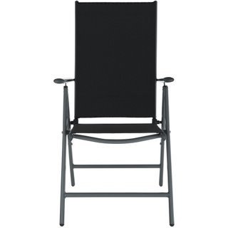 Conjunto mesa y sillas para 6 personas de aluminio y acero gris oscuro