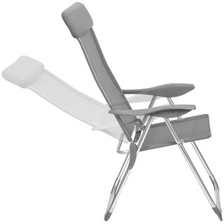 4 sillas de aluminio plegables con respaldo, gris