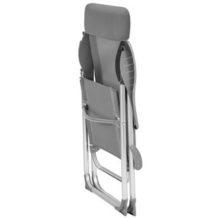 4 sillas de aluminio plegables con respaldo, gris