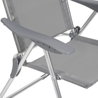 4 sillas de aluminio plegables con respaldo, gris