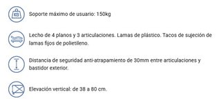Cama articulada 105x190 eléctrica con barandilla
