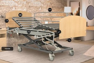Cama articulada 105x190 eléctrica con barandilla