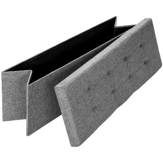 Banco-arcón plegable y con almacenaje, 110 x 38 x 38 cm, gris claro