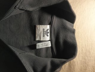 Sudadera Adidas cremallera negra/gris