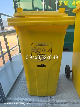 Contenedor Cubo Amarillo con Ruedas