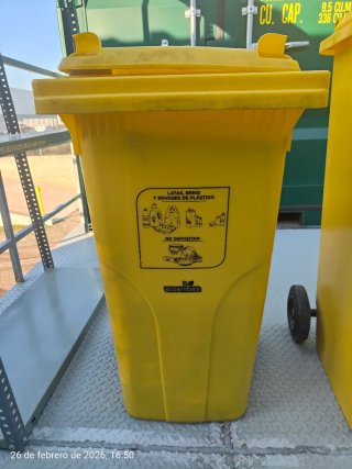 Contenedor Cubo Amarillo con Ruedas
