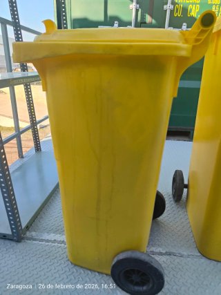 Contenedor Cubo Amarillo con Ruedas