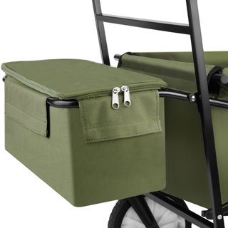 Carrito de mano plegable cubierta y bolsa de transporte 80 kg verde