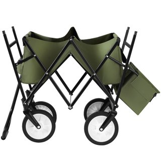 Carrito de mano plegable cubierta y bolsa de transporte 80 kg verde