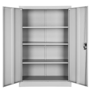 Armario archivador de acero y 4 alturas regulables 140x90x40 cm gris