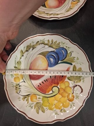 Set 4 Piatti Vintage Italiani Frutta Dipinti a Man