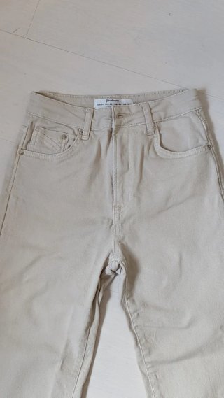 Pantaloni dritti beige da donna