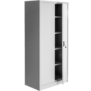 Armario archivador de acero y 5 alturas regulables 180x90x40 cm gris