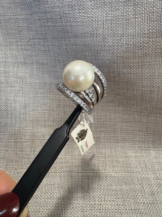 Anillo Majorica Plata 925 Perla y Circonitas