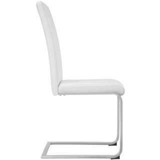 2 Sillas de comedor ergonómicas y altas, forma de C símil cuero blanco