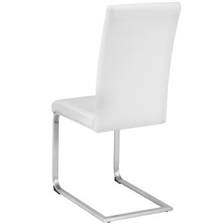 2 Sillas de comedor ergonómicas y altas, forma de C símil cuero blanco