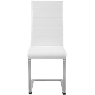2 Sillas de comedor ergonómicas y altas, forma de C símil cuero blanco