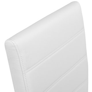 2 Sillas de comedor ergonómicas y altas, forma de C símil cuero blanco