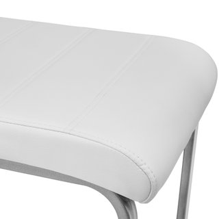 2 Sillas de comedor ergonómicas y altas, forma de C símil cuero blanco