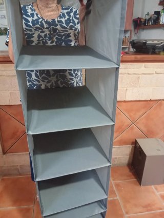 Organizador de armario colgante gris