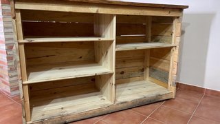 Mostrador de madera de pino