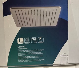 Soffione Doccia Quadro 40x40 cm Acciaio Inox