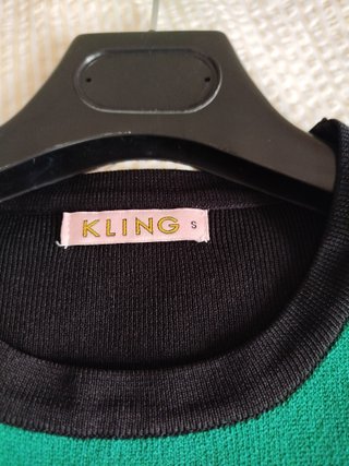 Vestido Kling sin mangas negro y verde