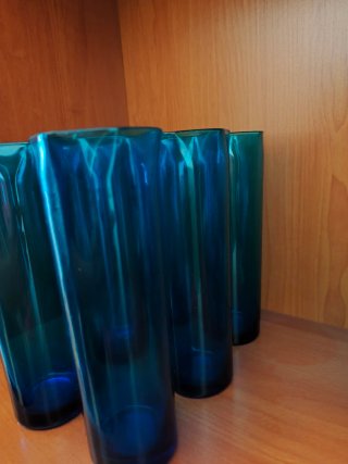 Juego de 6 vasos altos azules