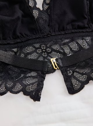 Conjunto Lenceria Encaje Negro Talla XL