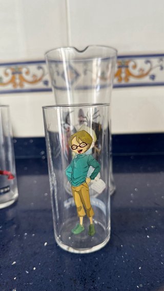 Vasos Código Lyoko - 3 vasos  - 1 jarra