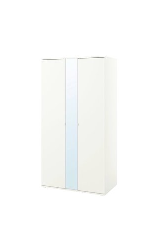 Armario blanco dos puertas con espejo fijo