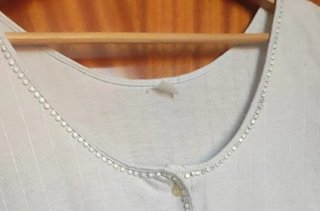 Camisón Midi Azul Claro Algodón Talla L