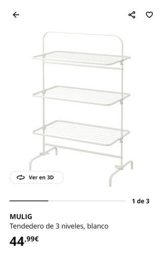 Tendedero Ikea 3 niveles negro