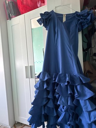 Vestido de flamenca azul con volantes
