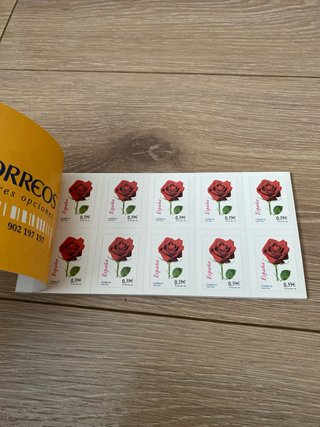 100 Sellos Flora Rosa Talonario
