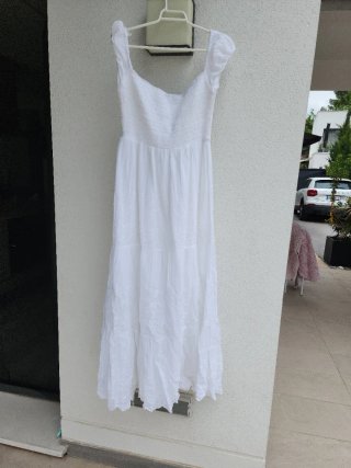 Vestido Zara blanco largo