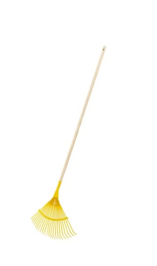 Rastrillo amarillo para hojas